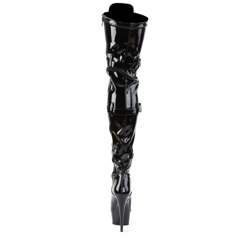 Pleaser - DELIGHT3028 Plateau Overknee Laarzen - Paaldans schoenen - Zwart Product image